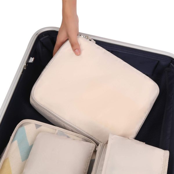 SUGERATE 8 Set Packing Cubes Luggage Organizer Bags for Travel Accessories-Cream - Image 5