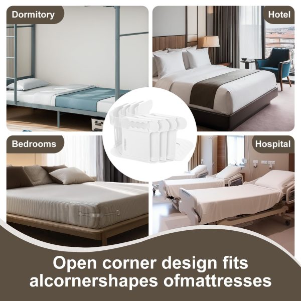 Bed Sheet Holder for Corners- 4Pcs Lock Sheet Straps Keep Sheets Firm & Tight, Heavy Duty Sheet Locks Holders with Lock Strip Easy to Install for All Mattress Sizes - No More Loose Sheets - Image 8